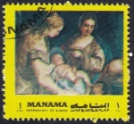 Sellos de Asia - Emiratos �rabes Unidos -  La Sagrada Familia (Rembrandt)