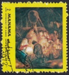 Stamps United Arab Emirates -  La Adoración de los Reyes Magos
