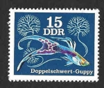 Sellos de Europa - Alemania -  1770 - Pez Guppy (DDR)