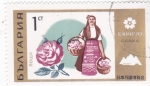 Stamps Bulgaria -  EXPO'70 OSAKA-Mujer búlgara, rosa