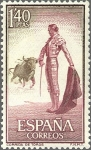 Stamps Spain -  ESPAÑA 1960 1262 Sello Nuevo Fiesta Nacional Tauromaquia Torero Citando al Toro