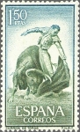 Stamps Spain -  ESPAÑA 1960 1263 Sello Nuevo Fiesta Nacional Tauromaquia Toros Natural