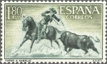 Stamps Spain -  ESPAÑA 1960 1264 Sello Nuevo Fiesta Nacional Tauromaquia Toros Toreo a Caballo