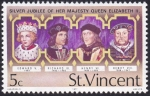 Stamps : America : Saint_Vincent_and_the_Grenadines :  Aniversario de Plata, Isabel II