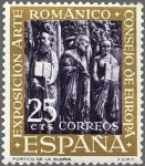 Stamps Spain -  ESPAÑA 1961 1365 Sello Nuevo VII Expo Consejo Europa Arte Románico Portico de la Gloria