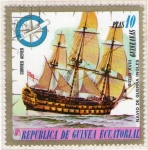 Stamps : Africa : Equatorial_Guinea :  57  Navio de guerra inglès