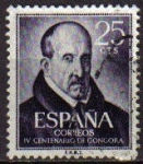 Stamps Spain -  ESPAÑA 1961 1369 Sello Luis de Gongora y Argote 25cts Usado