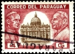 Stamps : America : Paraguay :  Papas PAULO VI y JUAN XXIII. Basílica de San Pedro.