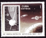 Sellos de America - Cuba -  20 Aniversario 1er satelite artificial