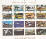 Stamps United Arab Emirates -  AVIONES VIEJOS Y NUEVOS