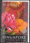 Stamps Singapore -  flores