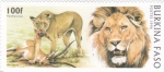 Stamps Burkina Faso -  LEÓN Y PANTERA