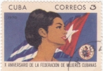 Stamps : America : Cuba :  X ANIV. DE LA FEDERACION DE MUJERES CUBANAS