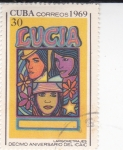 Stamps : America : Cuba :  10º aniversario del ICAIC