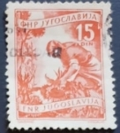 Stamps Yugoslavia -  Granjera y girasoles