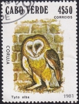 Stamps : Africa : Cape_Verde :  Tyto alba