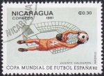 Stamps Nicaragua -  Vicente Calderón, Madrid
