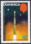 Stamps : America : Dominica :  Lanzamiento del satélite Tiros
