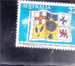 Sellos de Oceania - Australia -  Nacimiento de la reina Isabel II - bandera personal
