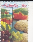 Sellos de Oceania - Australia -  Uvas y melones