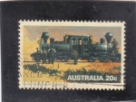 Stamps Australia -  locomotora antigua