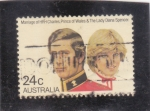 Stamps Australia -  principe Carlos y Lady Di 