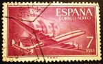 Stamps Spain -  1955-1956  Superconstelación y Nao Santa María