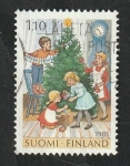 Sellos de Europa - Finlandia -  854 - Navidad, decorando el árbol