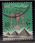 Stamps Egypt -  Aguila de Saladino y piramides de Gizeh