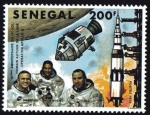 Sellos de Africa - Senegal -  10 Aniversario  Vuelo Apolo 8 alrededor de la Luna