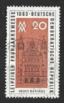 Stamps Germany -  644 - Nuevo Ayuntamiento de Leipzig (DDR)