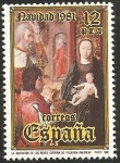 Stamps Spain -  2633 - Navidad, La Adoración de los Reyes, de Juan de Flandes