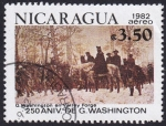 Stamps Nicaragua -  Washington en el Valley Forge