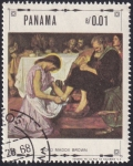 Stamps Panama -  Jesús lavando los pies.., Madox Brown