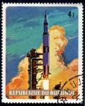 Stamps Africa - Burundi -  Apolo 11: Despegue del Saturno V