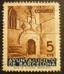 Stamps Spain -  ESPAÑA 1936 BARCELONA Puerta gótica del Ayuntamiento