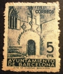 Stamps Spain -  ESPAÑA 1938 BARCELONA Puerta gótica del Ayuntamiento