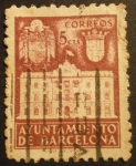 Stamps Spain -  ESPAÑA 1942 BARCELONA Fachada del Ayuntamiento