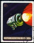 Stamps Burundi -  Apolo 11: Modulo de mando Columbia y modulo de servicio