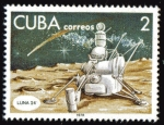 Sellos de America - Cuba -  Dia de la Cosmonautica sovietica: Luna 24