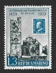 Sellos de Europa - San Marino -  441 - Centenario de los Primeros Sellos de Sicilia