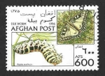 Stamps Afghanistan -  Mi1691 - Mariposas y sus Orugas