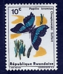 Sellos de Africa - Rwanda -  Mariposa