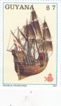 Stamps : America : Guyana :  velero