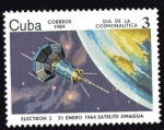 Stamps : America : Cuba :  Dia de la Cosmonautica sovietica: Electron 2