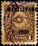 Stamps America - Paraguay -  Escudo de Paraguay. Deficiente. Sobreimpreso HABILITADO.