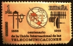 Stamps Spain -  ESPAÑA 1965 Centenario de la Unión Internacional de las Telecomunicaciones 