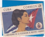 Sellos del Mundo : America : Cuba : X ANIVERSARIO FEDERACIÓN MUJERES CUBANAS