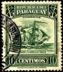 Stamps America - Paraguay -  Barco con paletas a vapor y velas, anterior a la tragedia 1865-70.