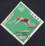 Stamps Ecuador -  JJ.OO. México 68, Natación